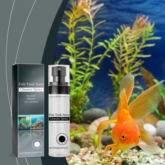Fish Tank Stain Remover - 100ml Strong Descaling Spray, Efficient No Residue Cleaner for Aquarium Glass, Safe for Fish and Plants