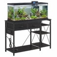 thumbnail image 1 of Fish Tank Stand for 55-75 Gallon Aquariums with Power Outlet - 3-Tier Storage Shelf for Aquarium/Turtle/Reptile Terrarium - 49.2 x 17.7 in Top - Country Brown, 1 of 8