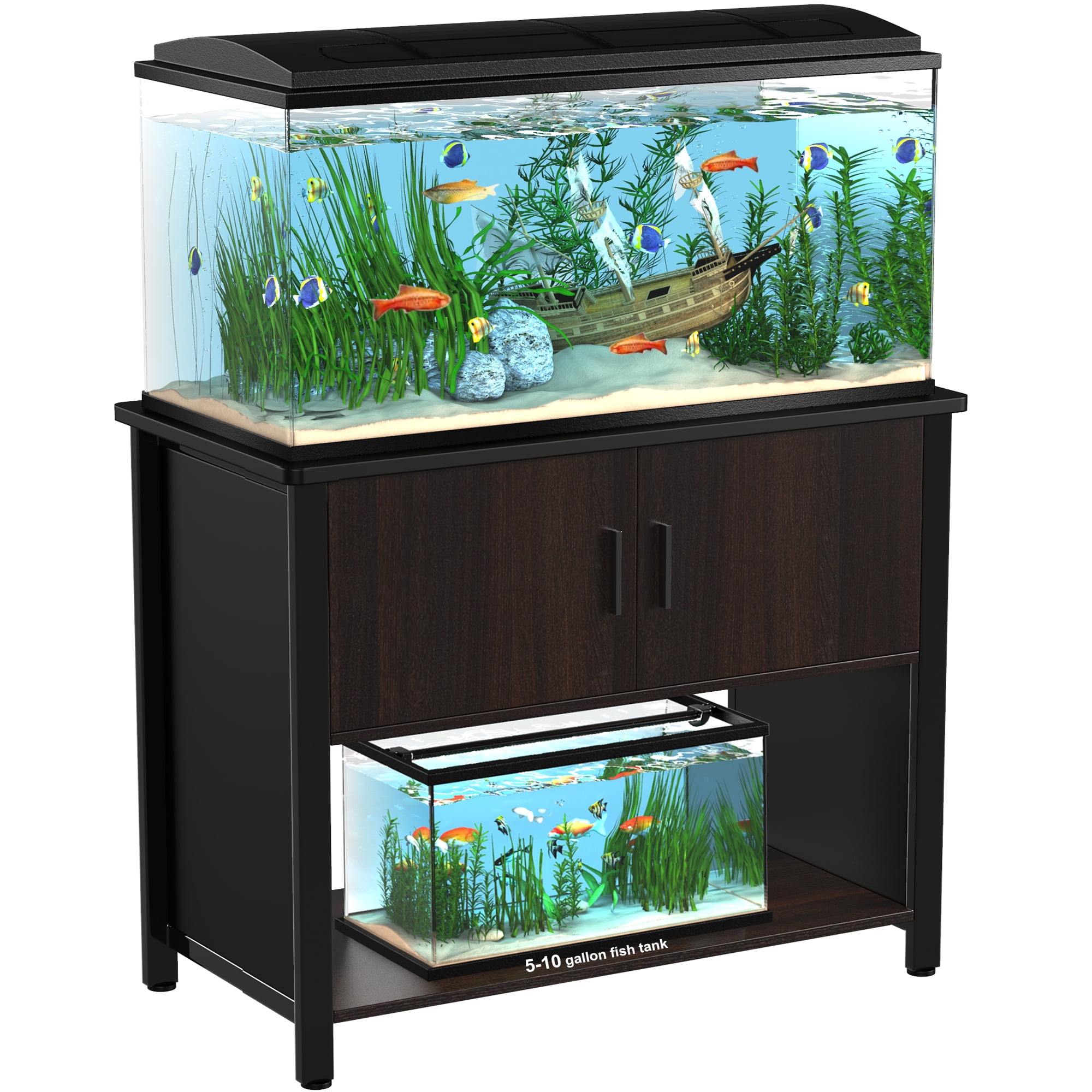 Fish Tank Stand Metal Aquarium Stand with Cabinet, for 40 Gallon Aquarium