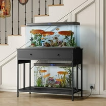Fish Tank Stand with Power Outlet 40-50 Gallon, Metal Aquarium Stand with Drawer Storage, Heavy Duty Fish Tank Table Suitable for Turtle, Reptile Terrarium, 660LBS Capacity
