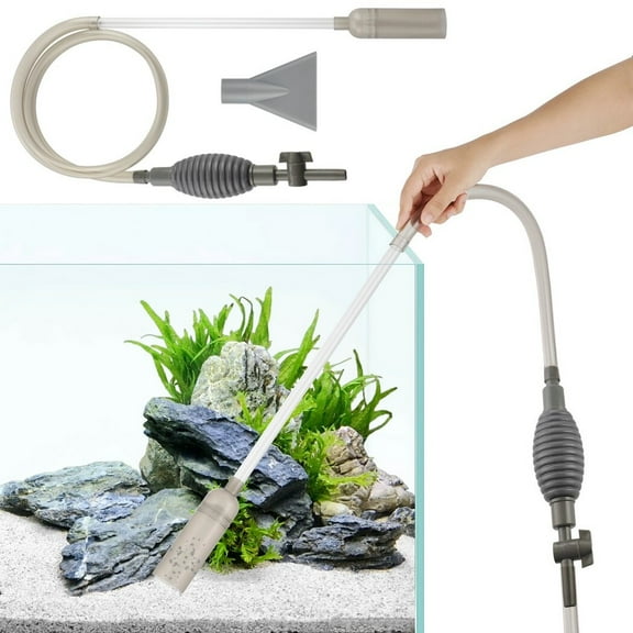 Fish Tank Water Changer, 3-In-1 Aquarium Siphon Vacuum with Big Airbag & Valve Switch, Fish Tank Vacuum Cleaner for Water Changing, Gravel, Sand & Algae Cleaning, 67"