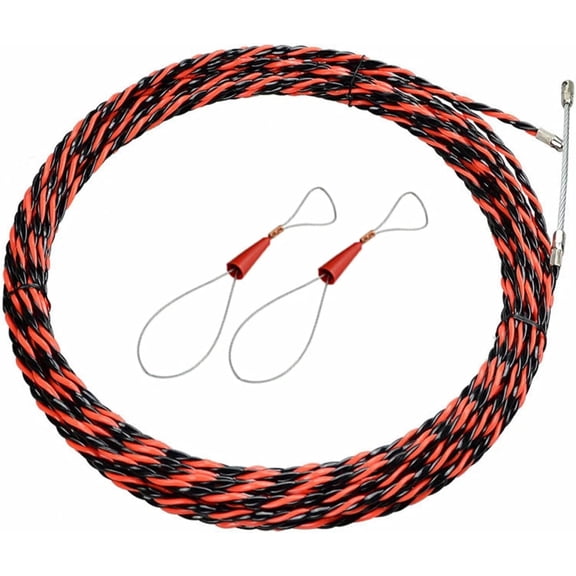 Fish Tape Wire Puller Kit - 1/4 Inch x 33 Feet Professional Steel Wire Pulling Tool with Comfort Grip Handle for Conduit, Electrical Wiring & Cable Installation