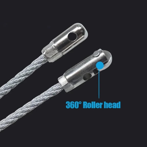 Fish Tape Wire Puller Kit - 1/4 Inch x 33 Feet Professional Steel Wire Pulling Tool with Comfort Grip Handle for Conduit, Electrical Wiring & Cable Installation