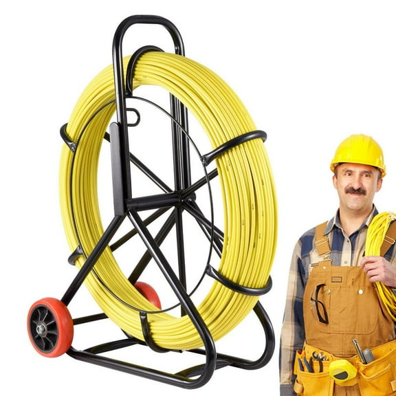 Fish Tape Wire Puller Portable Fiberglass Wire Cable Running Rod Electrical Wire Puller Versatile Electrical Wire Threader Duct Rodder Fish Tape Puller for Communication Wall Conduits decent