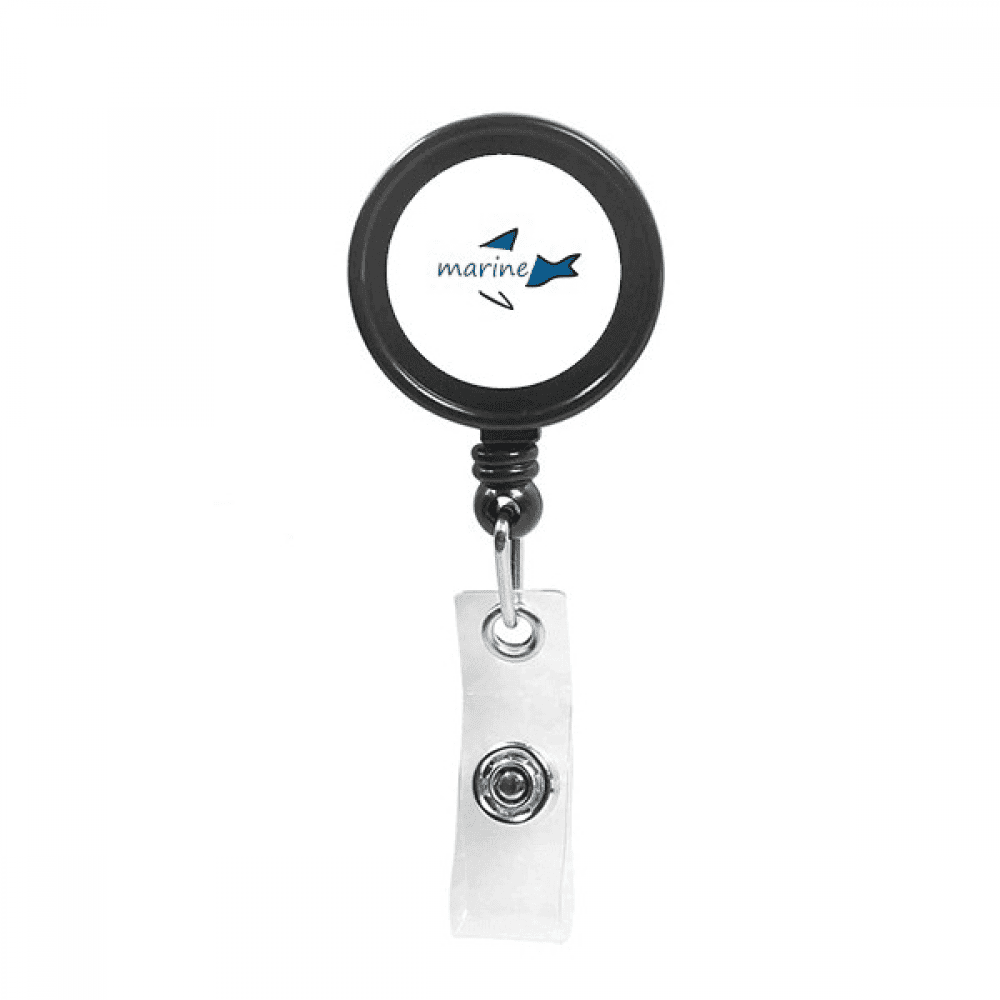 Fish Text Paper Art Deco  Fashion Retractable Keychain Badge Holder ID Badge