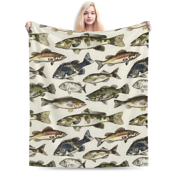 Fish Themed Throw Blanket - Plush, Soft, Comfy 50x40