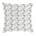 thumbnail image 1 of Fish Throw Pillow Cushion Cover, Kids Cartoon Underwater Chubby Sea Animals Pattern on White Background Illustration, Decorative Square Accent Pillow Case, 16 X 16 Inches, Multicolor, by Ambesonne, 1 of 2