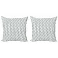 thumbnail image 1 of Ambesonne Fish Throw Pillow Cover 2 Pack, Aquarium Doodle Scales, 16", Dark Blue White, 1 of 2