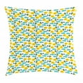 thumbnail image 1 of Fish Throw Pillow Cushion Cover, Fish Pattern with Simple Silhouette Style Design Ornamental Aquarium, Decorative Square Accent Pillow Case, 18 X 18 Inches, Pale Blue Yellow Orange, by Ambesonne, 1 of 2