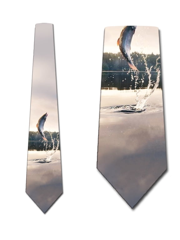 Fish Ties Mens Fishing Necktie Fishing Accessories for Men by Three Rooker