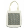 thumbnail image 1 of Fish Tote Bag, Abstract Fish Ornamented with Dots Stripes and Triangles on Grey Backdrop, Cloth Linen Reusable Bag for Shopping Books Beach and More, 16.5" X 14", Cream, by Ambesonne, 1 of 2