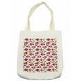 thumbnail image 1 of Fish Tote Bag, Underwater Aquarium Inspired Pattern with Vibrant Striped Fishes Opposite Directions, Cloth Linen Reusable Bag for Shopping Books Beach and More, 16.5" X 14", Cream, by Ambesonne, 1 of 2