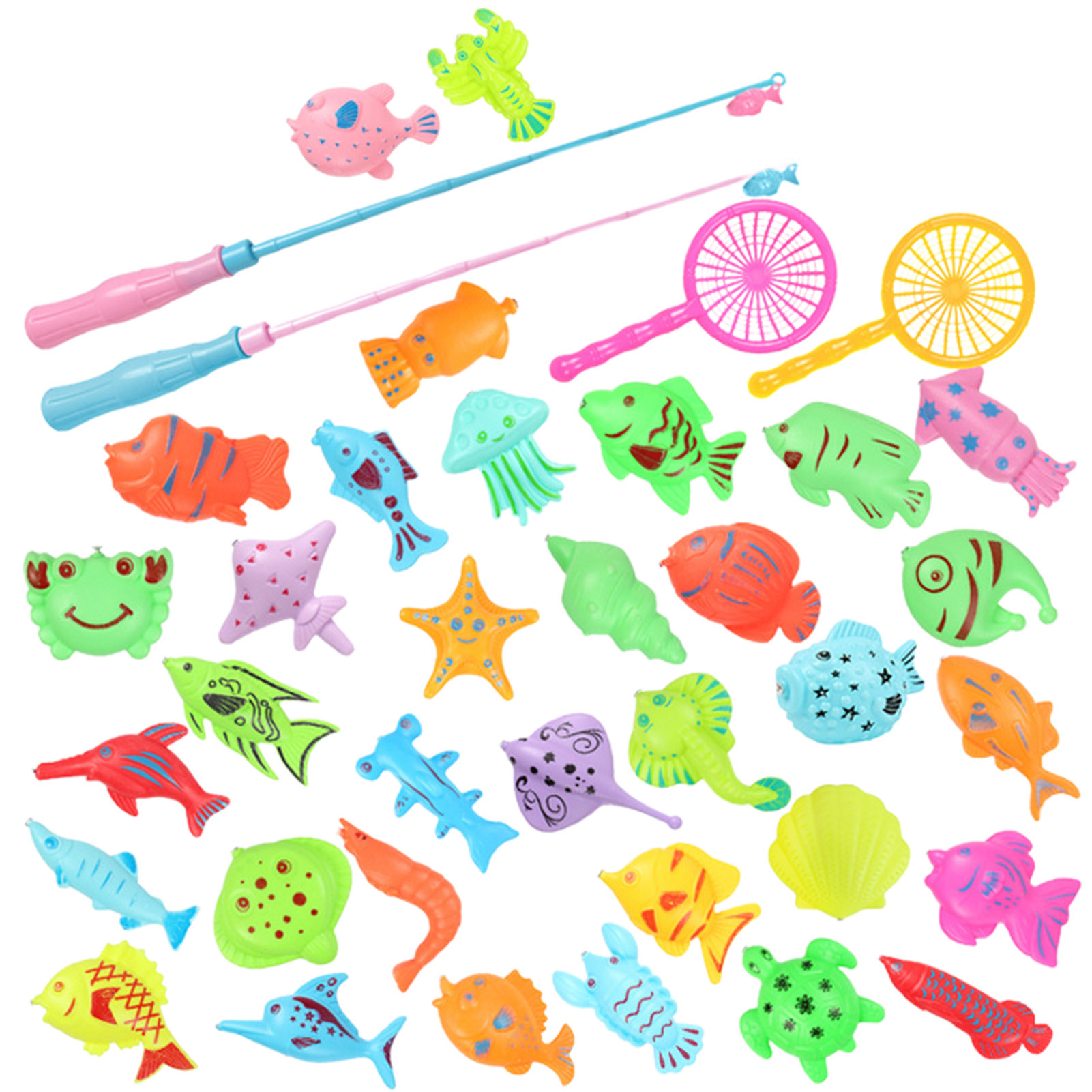 Fish Toys Reusable Pole Fishing Toys HandEye Coordination