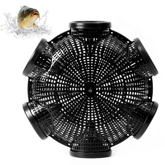 Fish Trap with Holes, Portable Fish Catch Cage Trap Reusable Fishing Accessories for Catching Lobster Crayfish Crabs Herring Shrimp