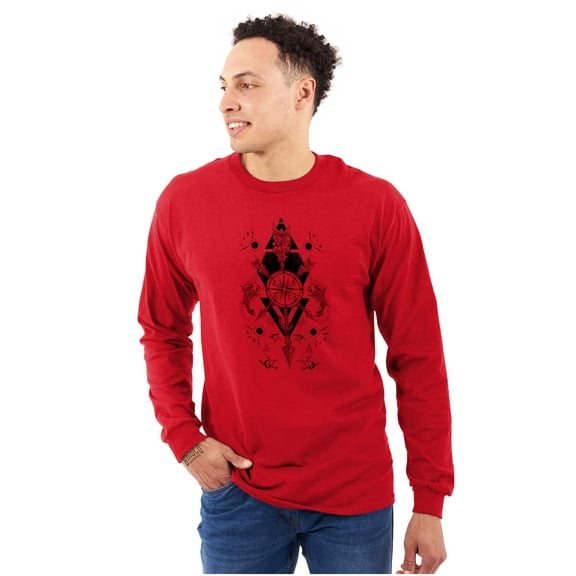 Fish Triangle Compass Spirit Animal Long Sleeve TShirt Men Women Brisco Brands S