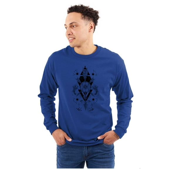Fish Triangle Compass Spirit Animal Long Sleeve TShirt Men Women Brisco Brands X