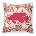 thumbnail image 1 of Fish - Tropical Fish Shabby Chic Pink Roses Fabric Decorative Pillow, 1 of 2