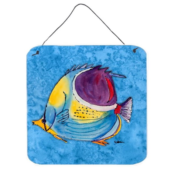 Fish Tropical On Blue Aluminium Metal Wall Or Door Hanging Prints