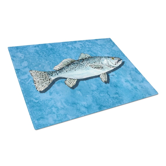 Fish - Trout Glass Cutting Board Large