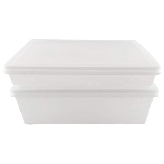 Fish Tubs/Food Storage Bins 25lb and 10lb with lids 11.5 x 15.5", Pack of 10 Combos, (5 deep bases and 5 shallow bases), White