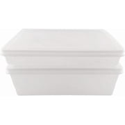 Continental Plastic White Plastic with Lid Food Storage Containers 10 Count