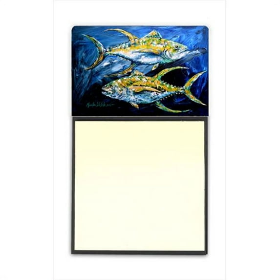 Fish - Tuna Tuna Blue Refiillable Sticky Note Holder or Postit Note Dispenser, 3 x 3 In.