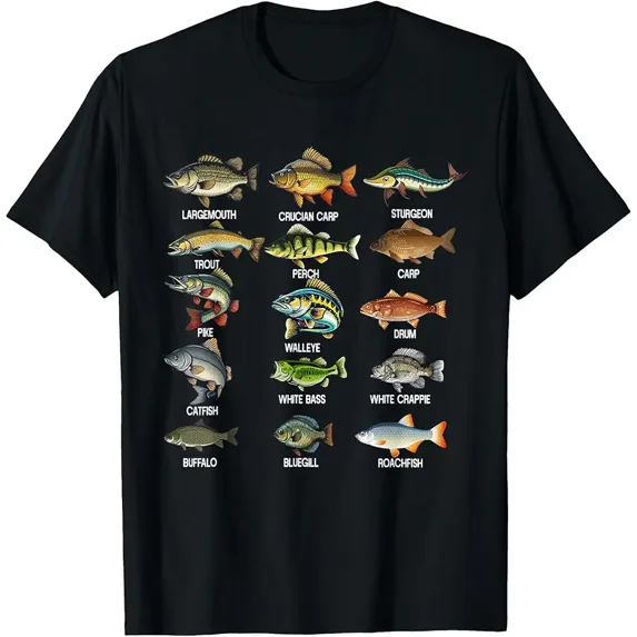 Fish Types Freshwater Fish Fisherman T-Shirt