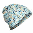thumbnail image 1 of Fish Unisex Beanie, Dolphin Star Jellyfish Shells, Hiking Outdoors, Dark Sky Blue Marigold, by Ambesonne, 1 of 1