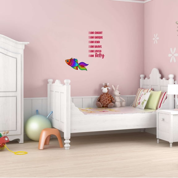 Fish Wall Decal I am Smart I am Unique I am Kind Nautical Fish Wall Art Design Kids Room Decal Adorable Quote Bedroom Decoration - Size: 10 In X 10 In