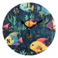 thumbnail image 1 of Fish Waterweeds Black 10 inch Wall Clocks Non Ticking Easy to Read Battery Decorative for Home Bathroom Kitchen Bedroom Living Room, 1 of 8