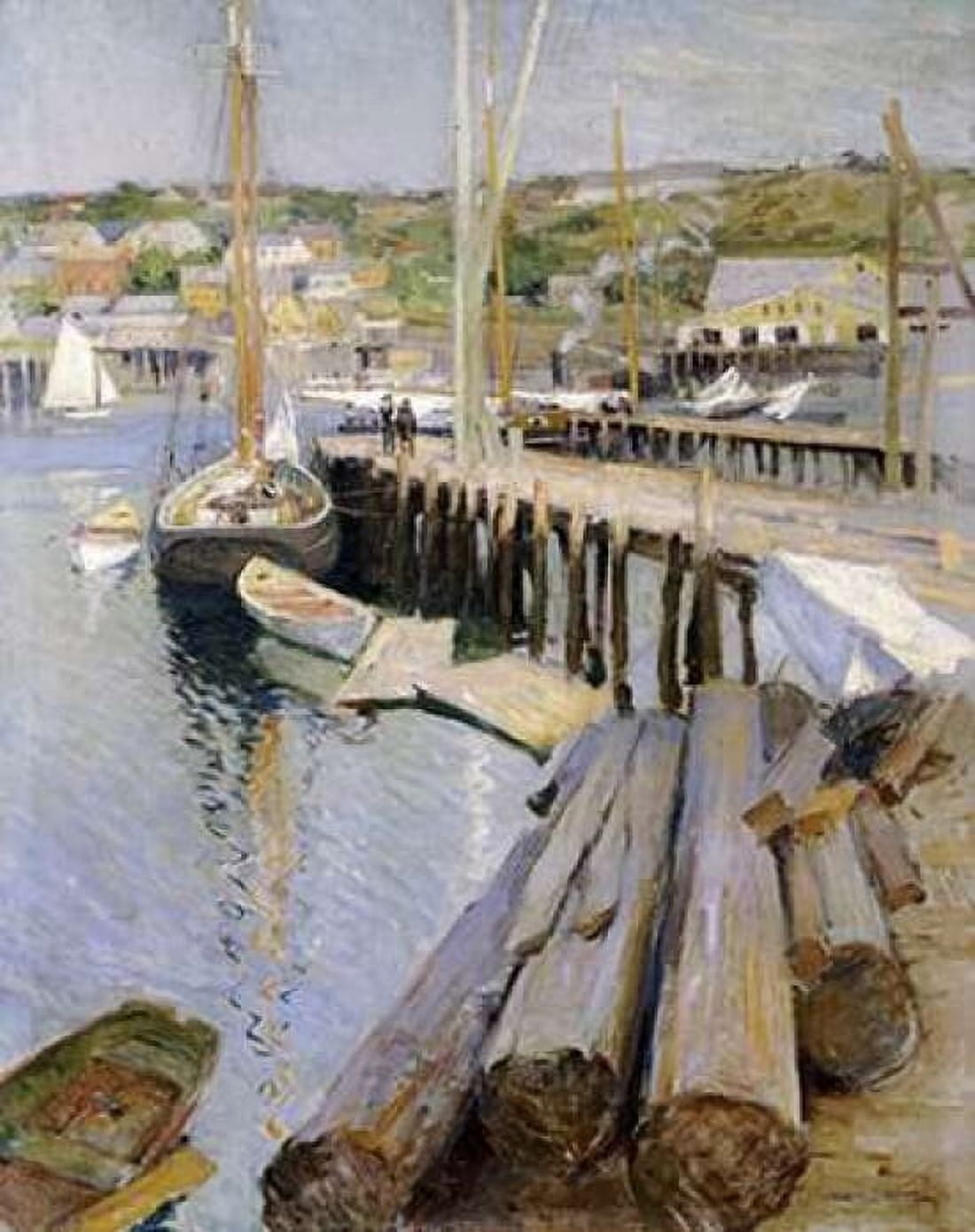 Fish Wharves - Gloucester Canvas Art - Willard Leory Metcalf (24 x 30)