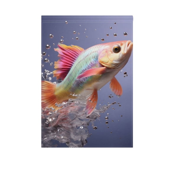 Fish and Bubbles Garden Flag House Banner 12" x 18" Double Sided Outdoor Yard Decoration