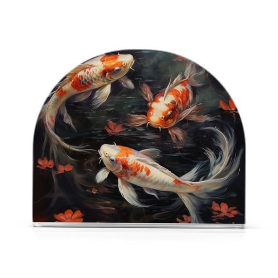 Fish and Flowers Napkin Holder for Table Clear Napkin Stand Paper Holder Acrylic Organizer Dispenser Napkins for Dinner Kitchen Restaurant Room