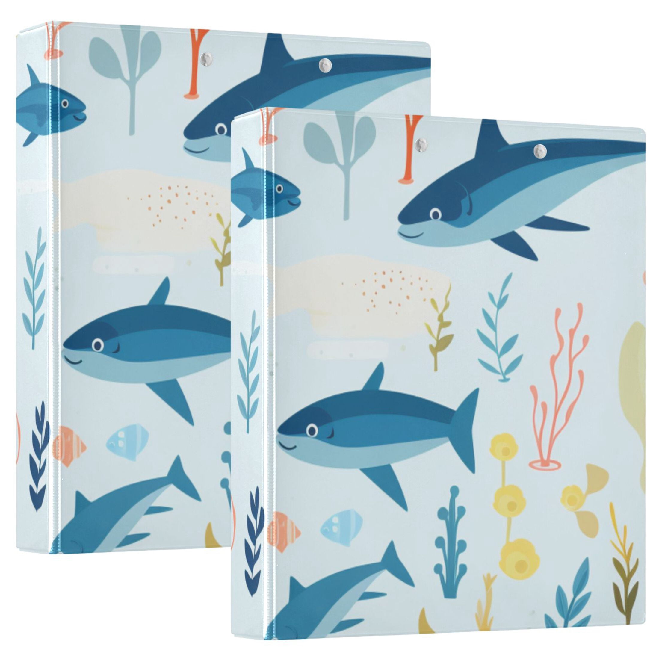 Fish and Seaweed Hardcover 3 Ring Binder 1.5 inch Round Rings with ...