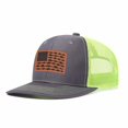 thumbnail image 1 of Fish flag patch with letter leather label pattern, suitable for travel and casual outfits, breathable outdoor baseball cap for men, adjustable, 1 of 11