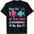 thumbnail image 1 of Fish he or Fish she Gender Reveal Family Matching Grandma T-Shirt, 1 of 6