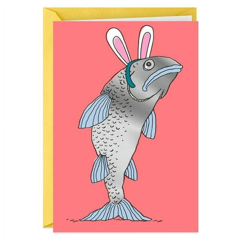 Fish in Bunny Ears Funny Easter Card