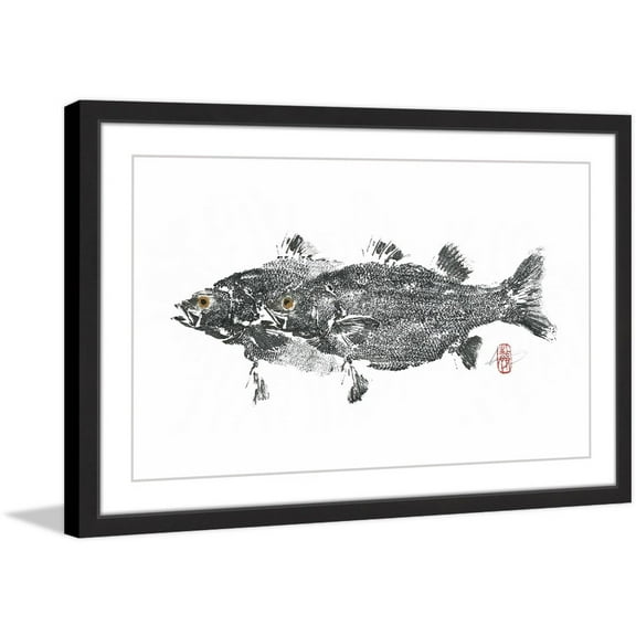 "Fish in Love" Framed Painting Print