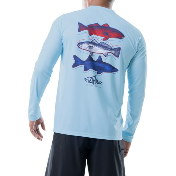 Fish n Vibe Men's Long Sleeve Sun Protection Performance Fishing Tee