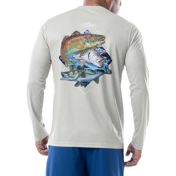 Fish n Vibe Men's Long Sleeve Sun Protection Performance Fishing Tee