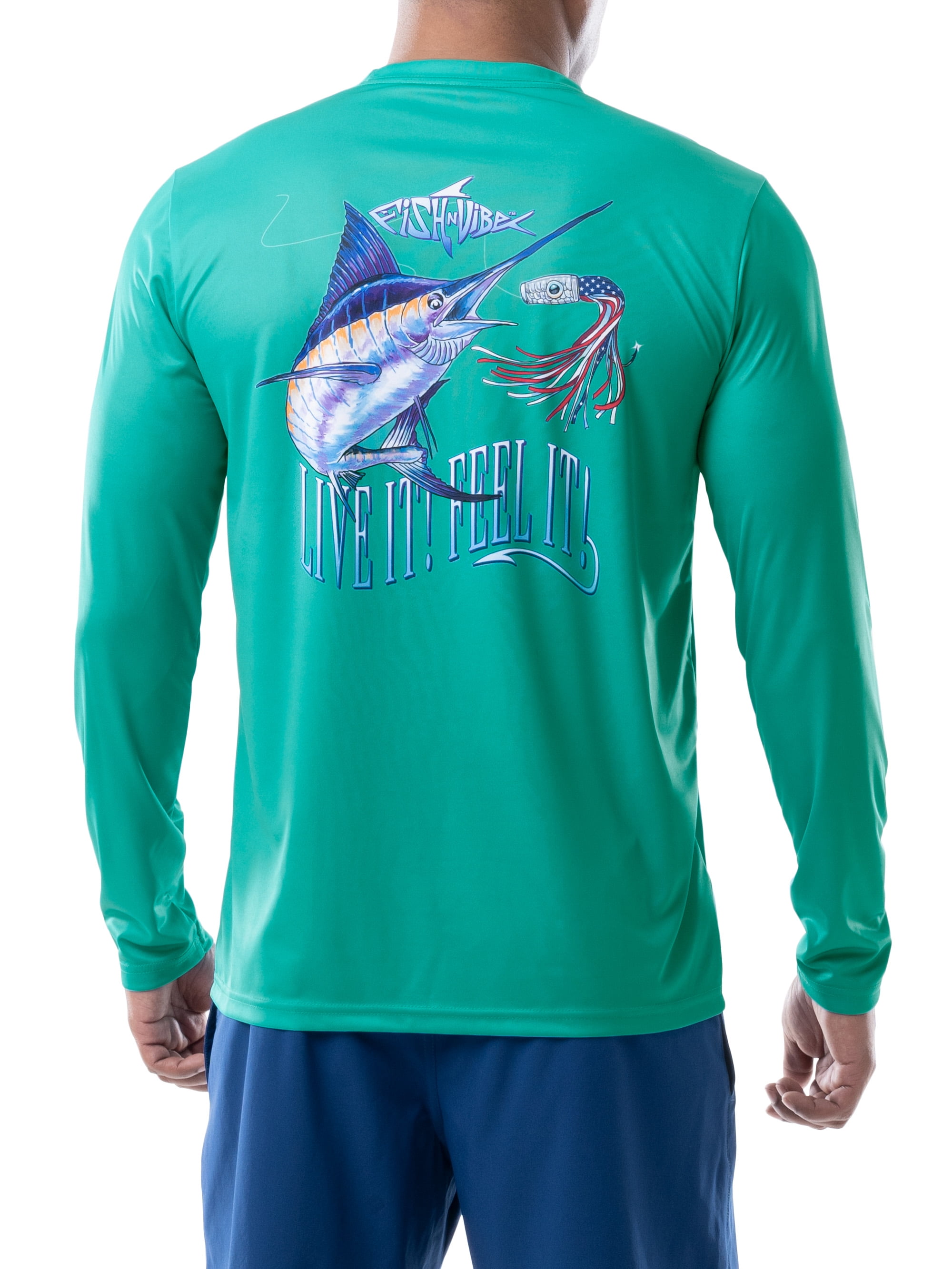Fish n Vibe Men's Long Sleeve Sun Protection Performance Fishing Tee