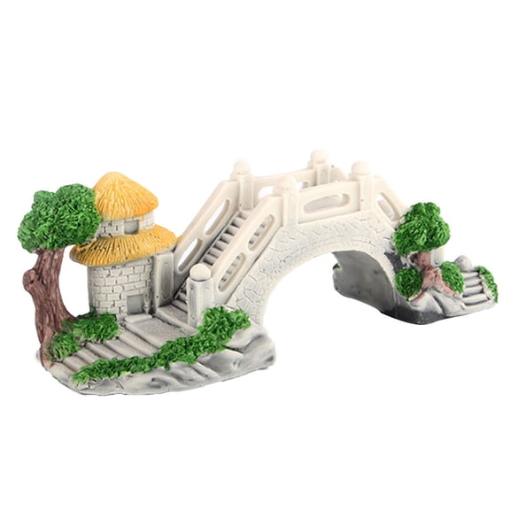 Fish tank landscape decoration, aquarium arch bridge suspension bridge rock decoration - style:style1;
