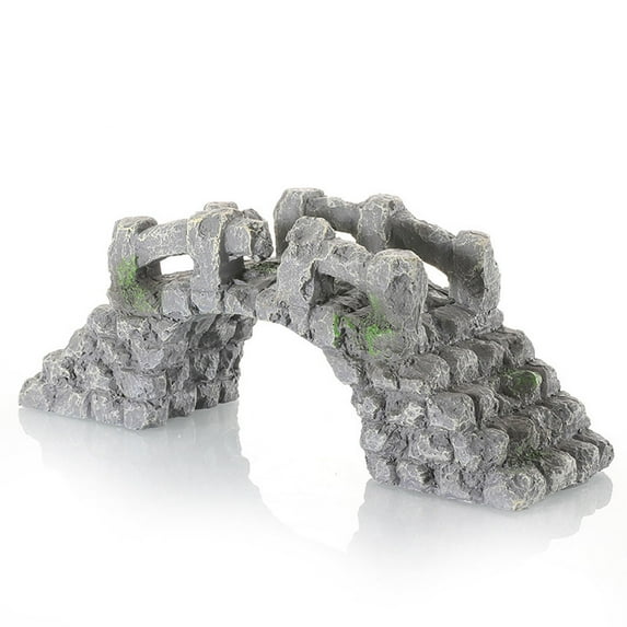Fish tank landscape decoration, aquarium arch bridge suspension bridge rock decoration - style:style2;