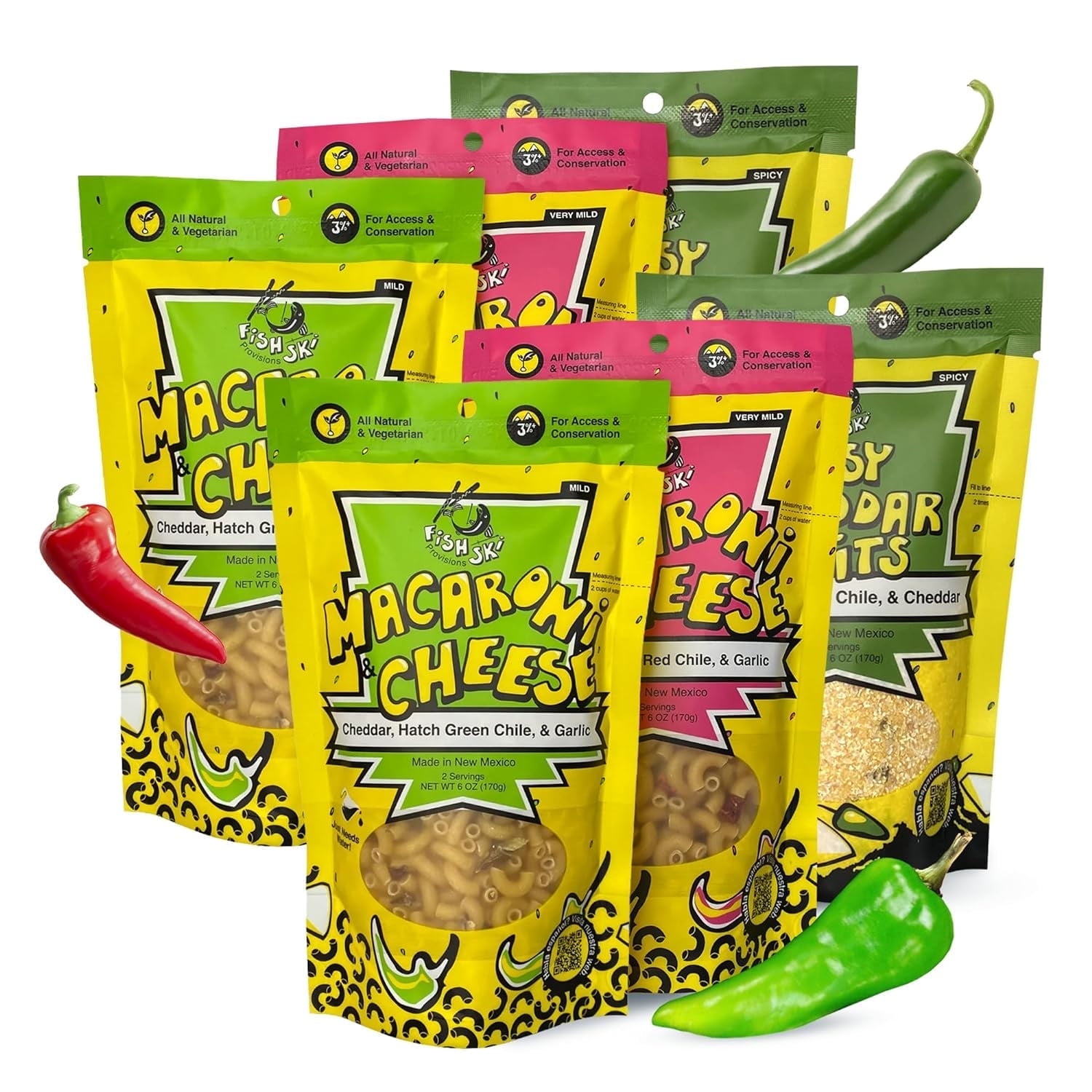 FishSki Provisions Hatch Chile Grits & Mac And Cheese - 6 Pack, Just Add Water - View #2