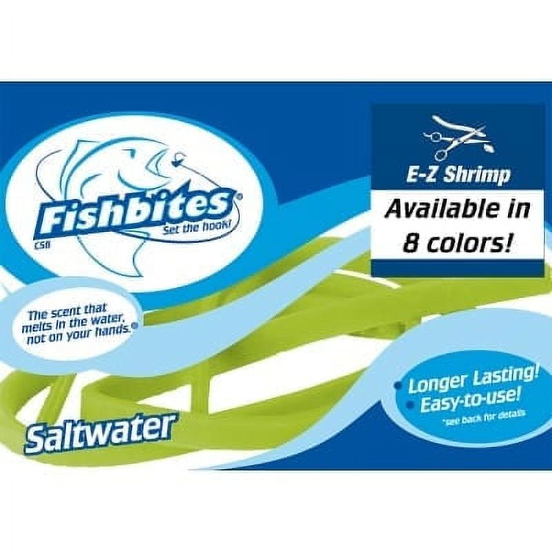 Fishbites 1/2 E-Z Shrimp Strip Bait, Power Lime, 2 Count 