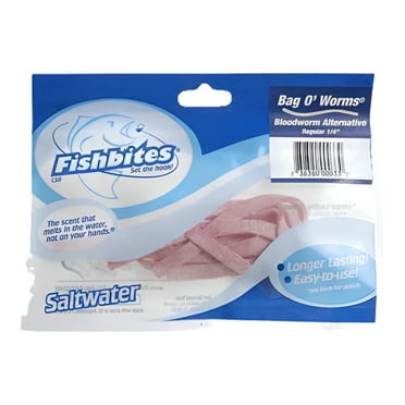 Fishbites Bag O' Worms Bloodworm Saltwater Fishing Bait, Bloodworm