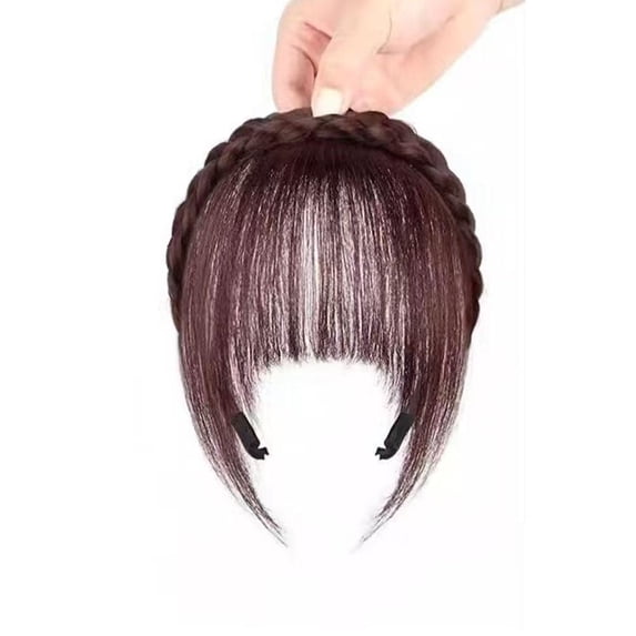 Fishbone Braid Headband Wig - Natural Looking Hair Extension with Sideburns, Lightweight & Comfortable, Easy to Style