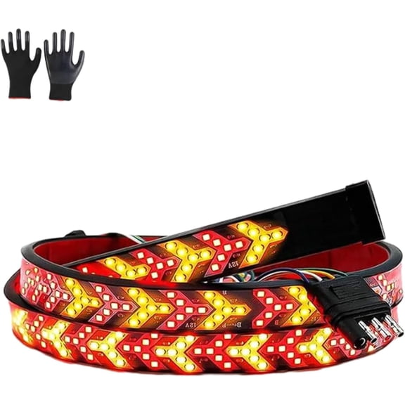 Fishbone Tailgate Light Bar 60 Inch 528 LED Light Strip Brake Running Sequential Turn Signal Strip Strobe with 4-Pin Flat Connector for Pickup Truck (Pickup Truck Head,40in)