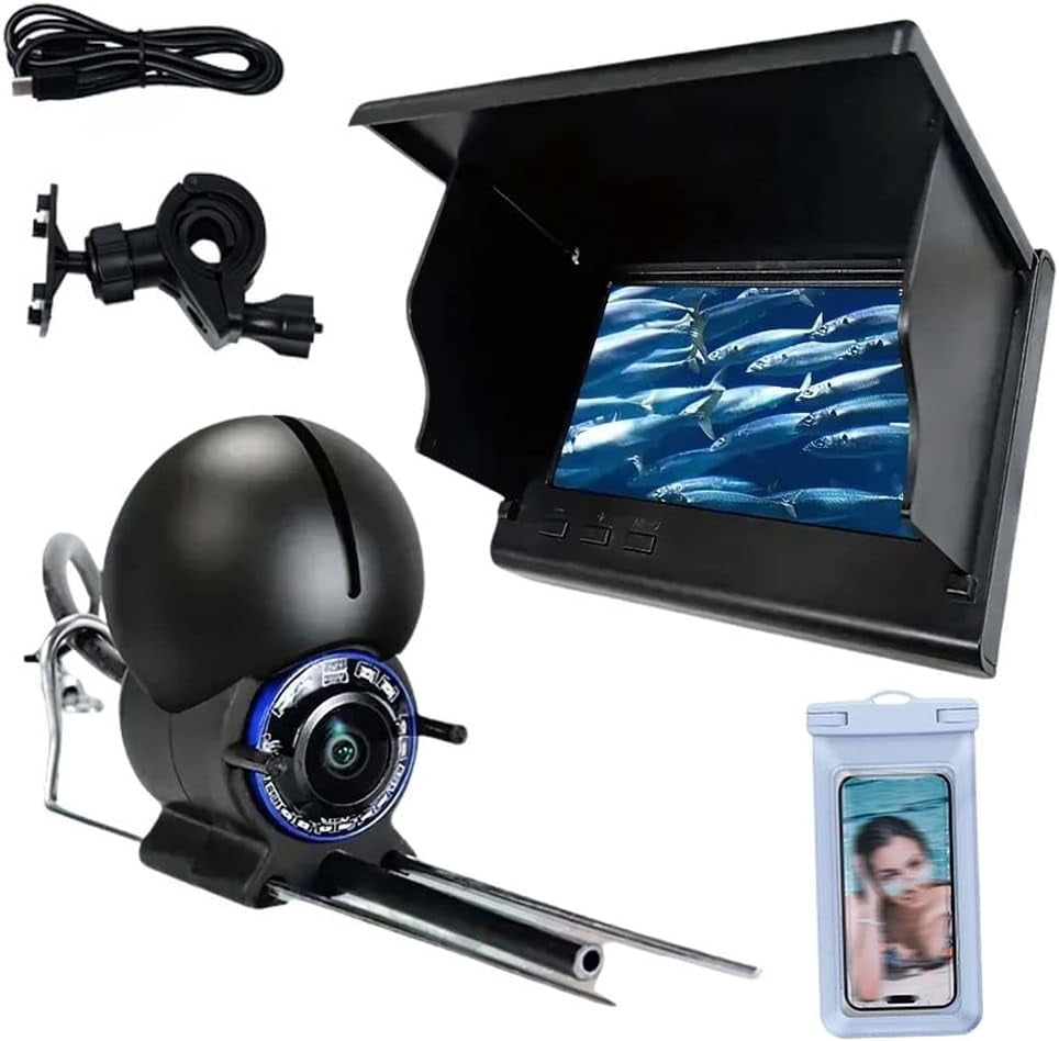 Ice Spring Camera Fishcam, Underwater Fishing Fusion Camera with Cable, 4.3 Inch LCD ...