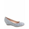 thumbnail image 1 of Fisher-3 Women's Slip On Glitter Rhinstone Closed Toe Low Wedge Heel Pump Shoes, 1 of 2